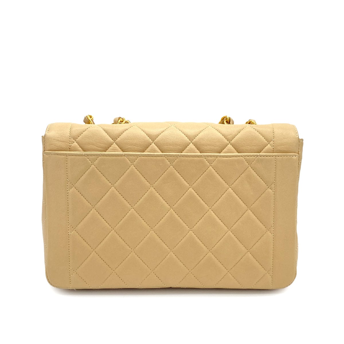 VINTAGE CHANEL MATELASSE CHAIN SHOULDER BAG BEIGE LAMB SKIN GOLD HARDWARE 90314319