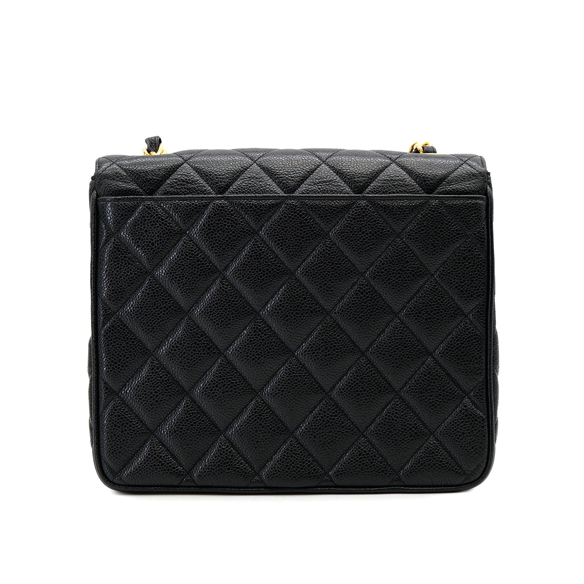 VINTAGE CHANEL MATELASSE CHAIN SHOULDER BAG BLACK CAVIAR SKIN GOLD HARDWARE 90319688