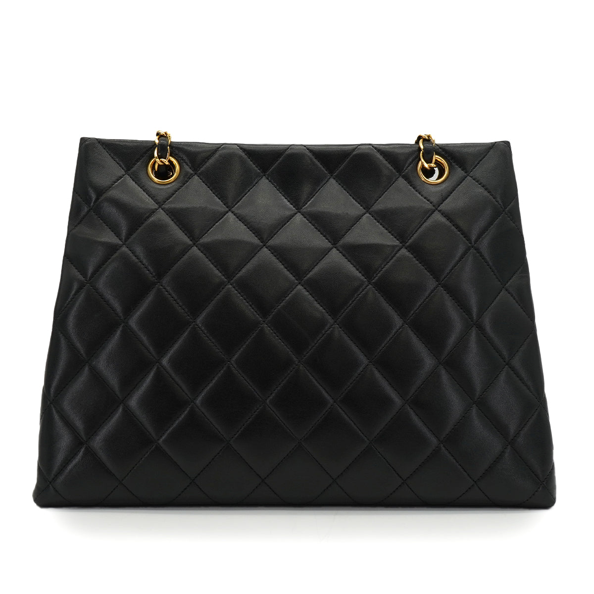VINTAGE CHANEL MATELASSE CHAIN SHOULDER BAG BLACK LAMB SKIN GOLD HARDWARE 90340150
