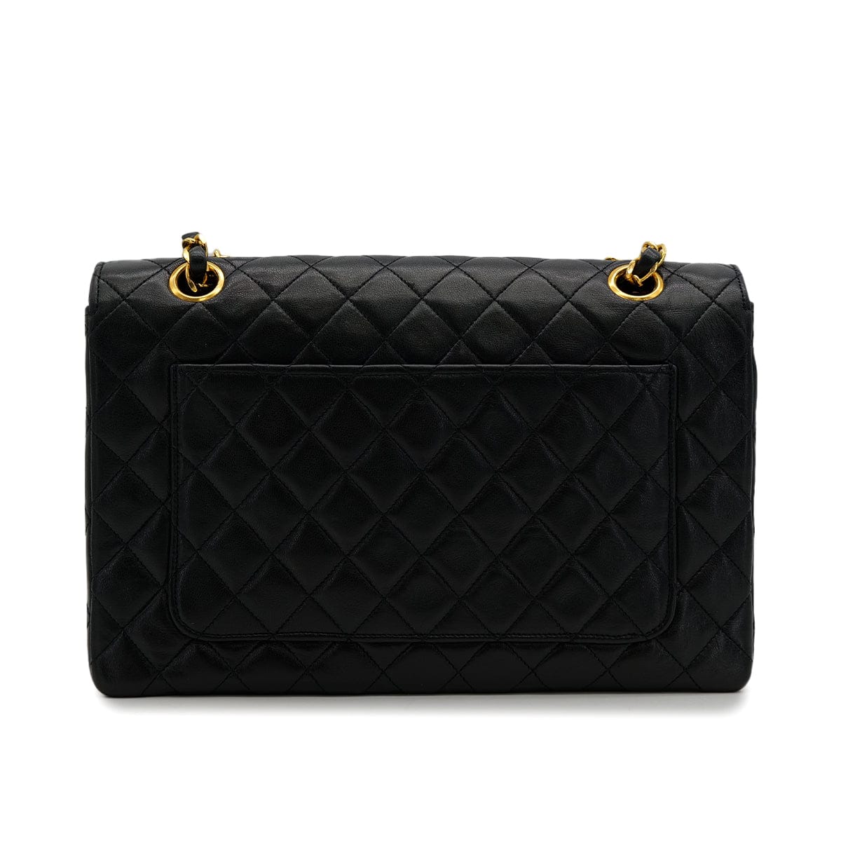 VINTAGE CHANEL MATELASSE CHAIN SHOULDER BAG BLACK LAMB SKIN GOLD HARDWARE 90314448
