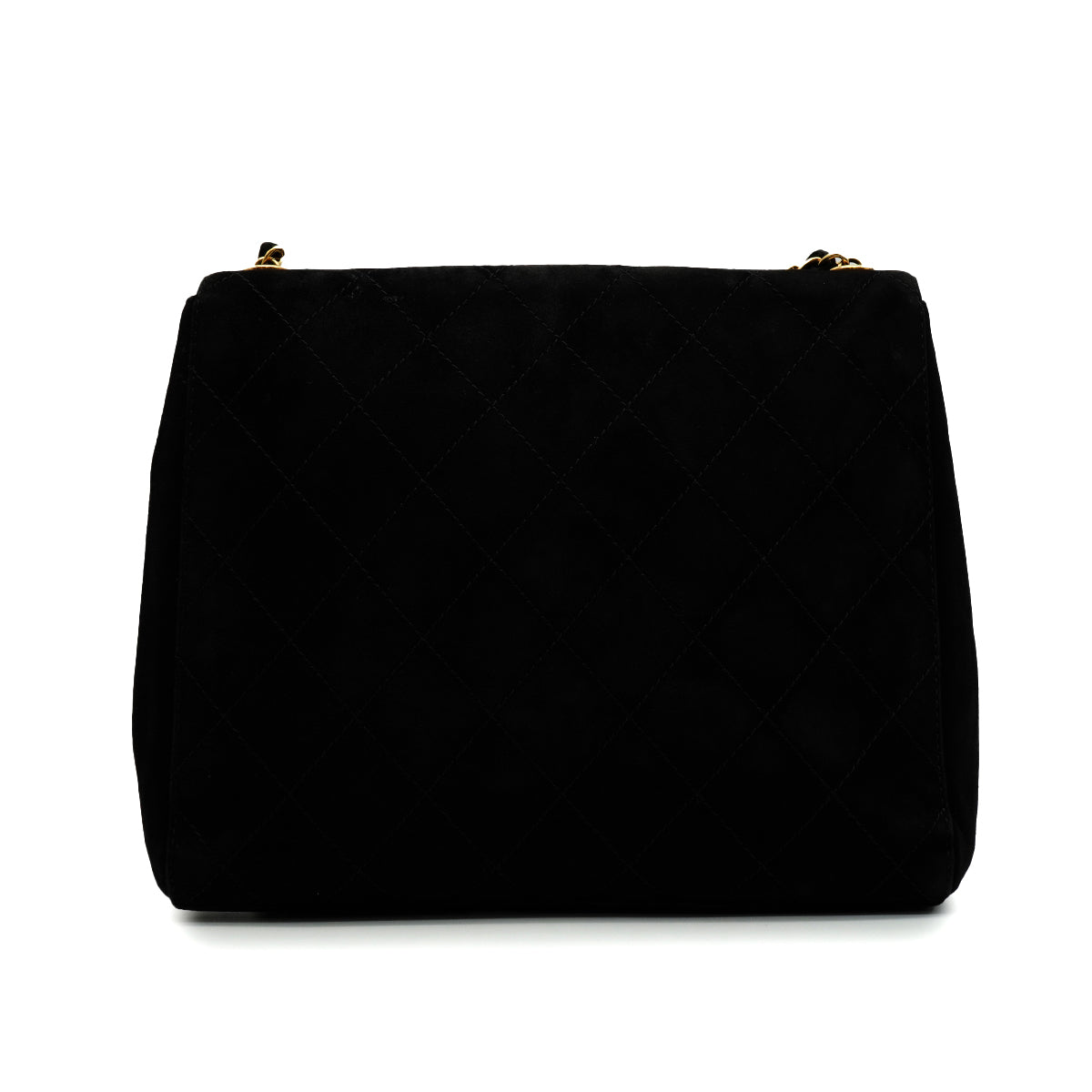 VINTAGE CHANEL MATELASSE CHAIN SHOULDER BAG BLACK SUEDE GOLD HARDWARE 9034449