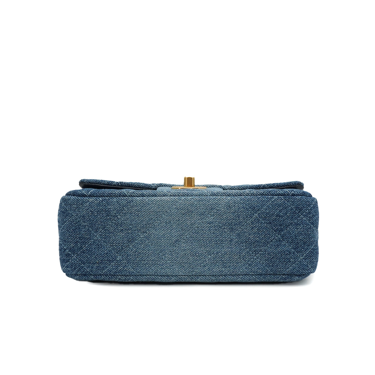 CHANEL MINI MATELASSE CHAIN SHOULDER BAG BLUE DENIM LAMB SKIN GOLD HARDWARE 90343616