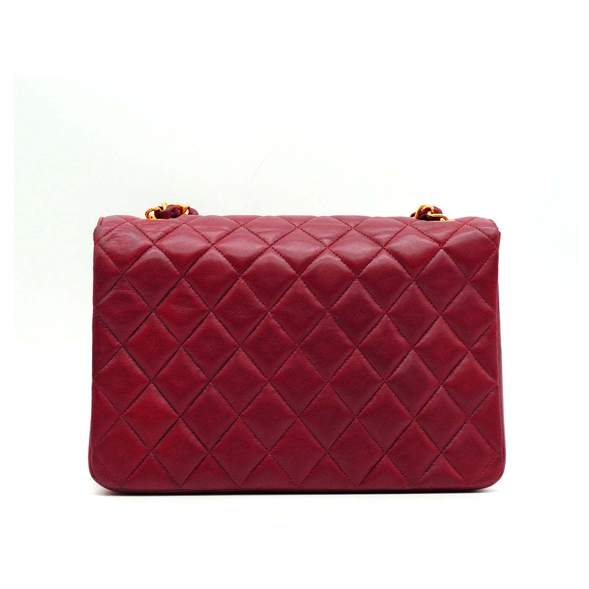 VINTAGE CHANEL MATELASSE CHAIN SHOULDER BAG BORDEAUX LAMB SKIN GOLD HARDWARE  90338306