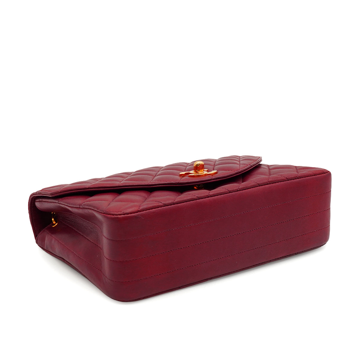 VINTAGE CHANEL MATELASSE CHAIN SHOULDER BAG BORDEAUX LAMB SKIN GOLD HARDWARE  90338306