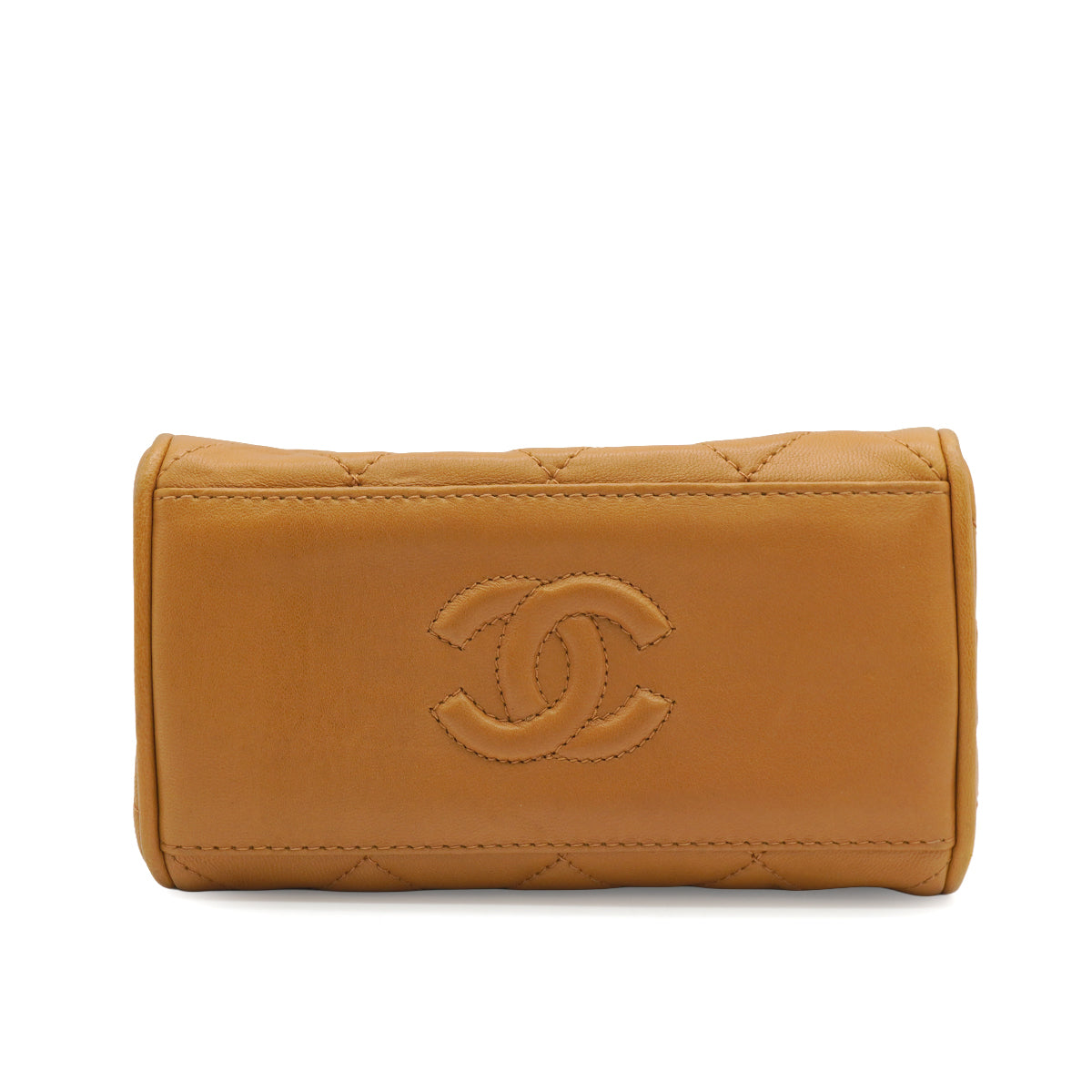 VINTAGE CHANEL MATELASSE CHAIN SHOULDER BAG BROWN LAMB SKIN GOLD HARDWARE 90340143