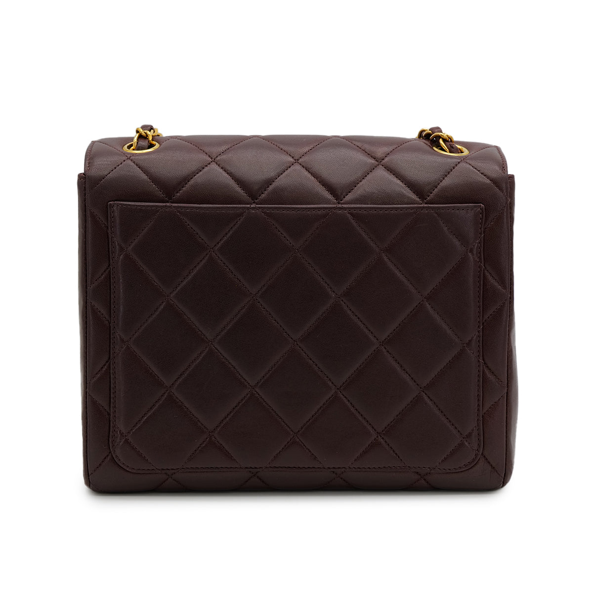 VINTAGE CHANEL MATELASSE CHAIN SHOULDER BAG BROWN LAMB SKIN GOLD HARDWARE 90314779