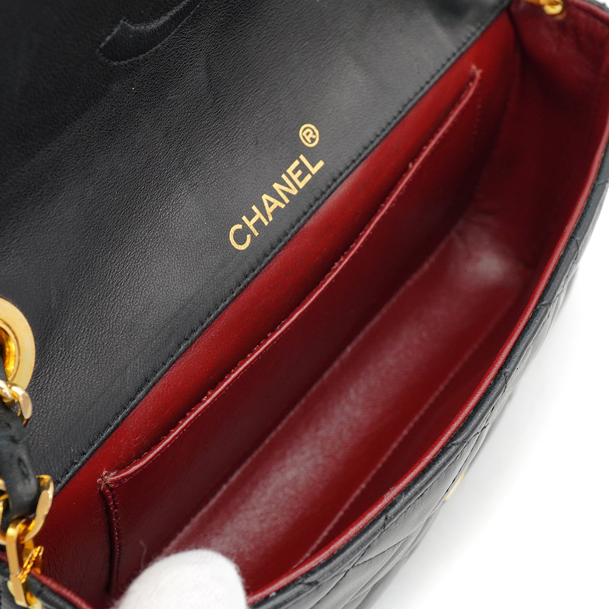 VINTAGE CHANEL MATELASSE COCOMARK RHINESTONE CHAIN SHOULDER BAG BLACK LAMB SKIN GOLD HARDWARE 90326726