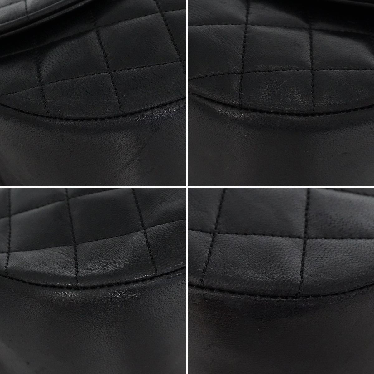 VINTAGE CHANEL MATELASSE HALF MOON CHAIN SHOULDER BAG BLACK LAMB SKIN 90340481