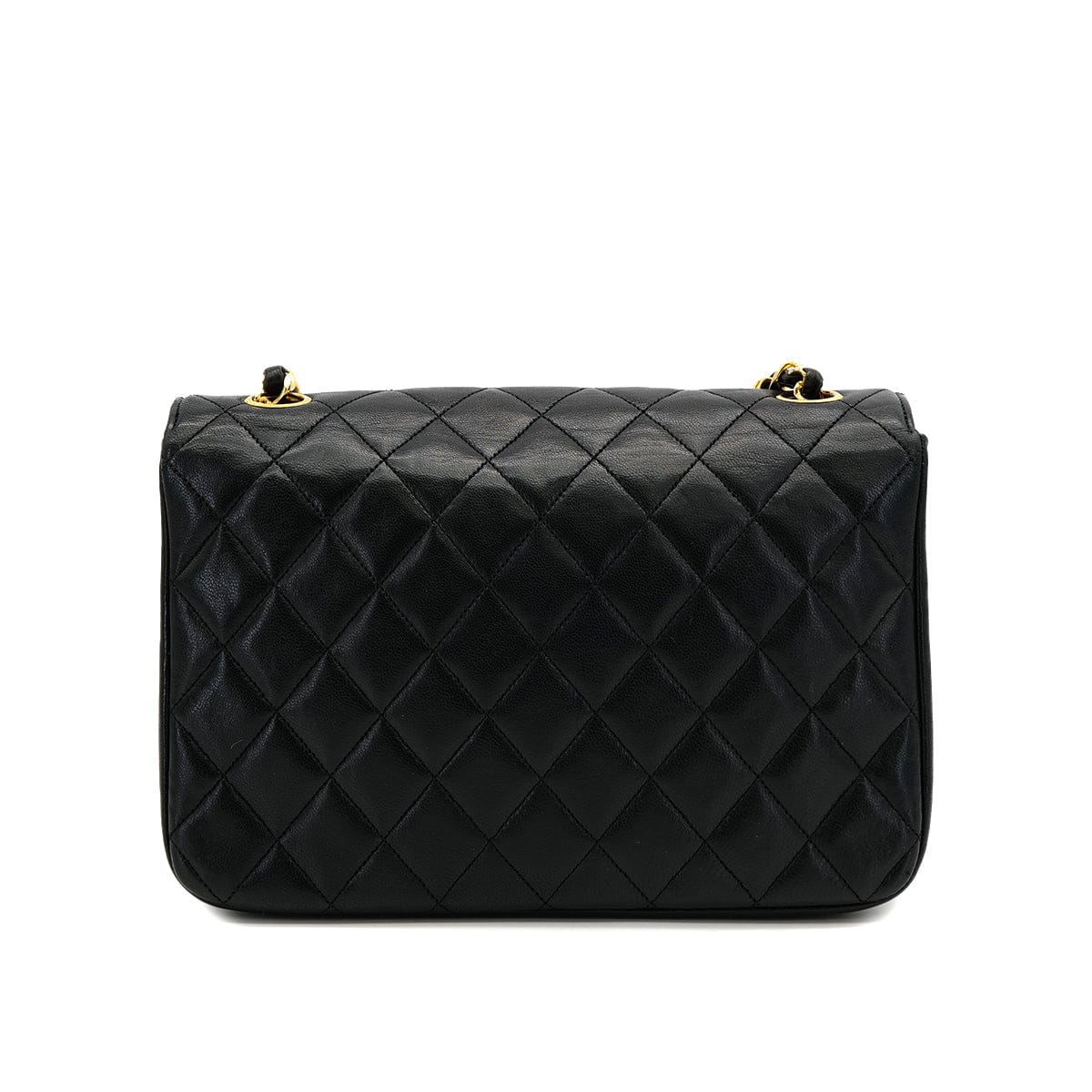 VINTAGE CHANEL MATELASSE HALF MOON CHAIN SHOULDER BAG BLACK LAMB SKIN GOLD HARDWARE 90319939