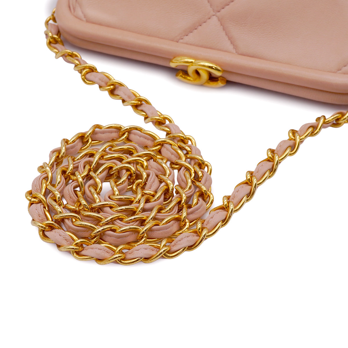 VINTAGE CHANEL COCOMARK  MATELASSE SHOULDER BAG FRINGE PINK GOLD HARDWARE 90346874
