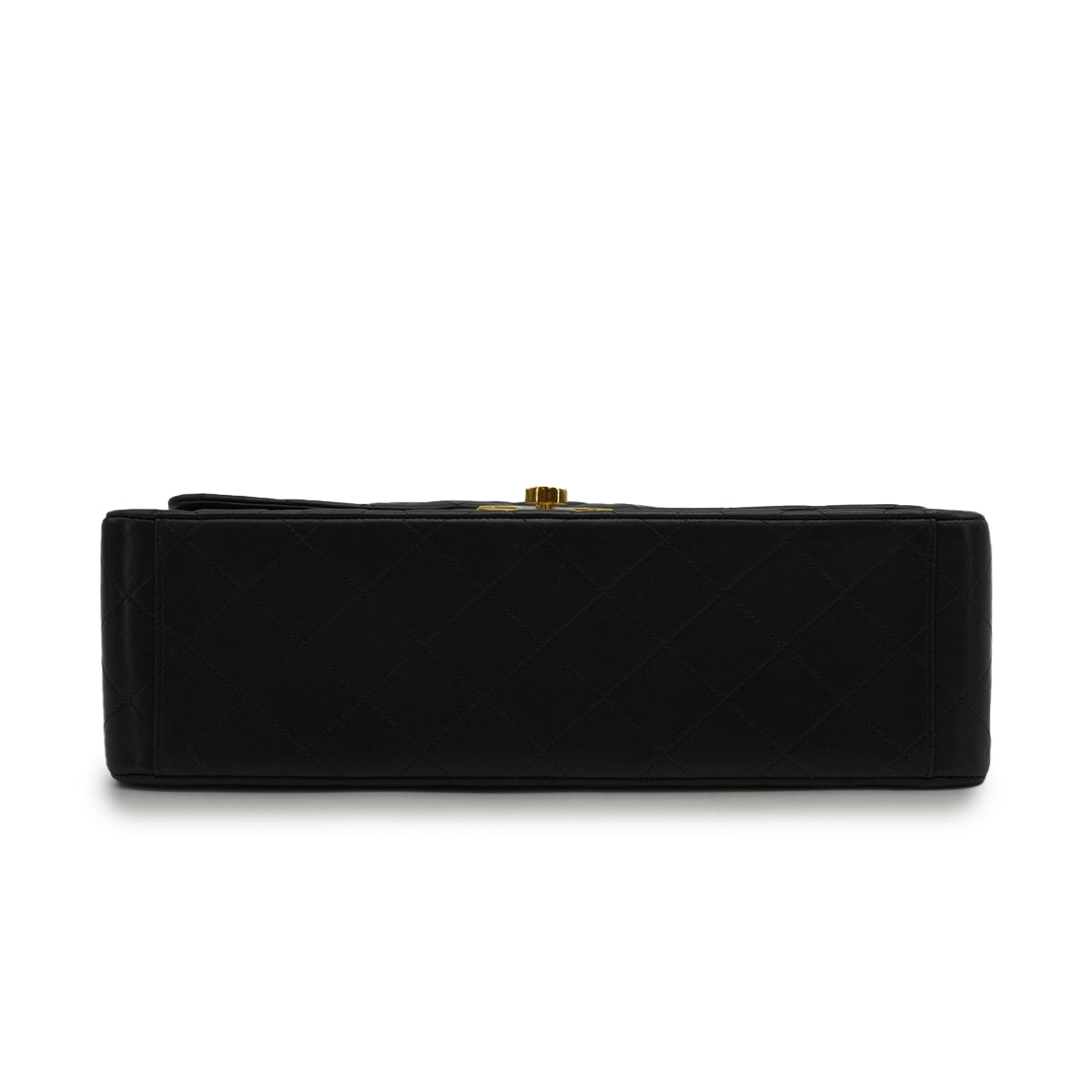 VINTAGE CHANEL MAXI MATELASSE 34 CHAIN SHOULDER BAG BLACK LAMB SKIN GOLD HARDWARE 90340140