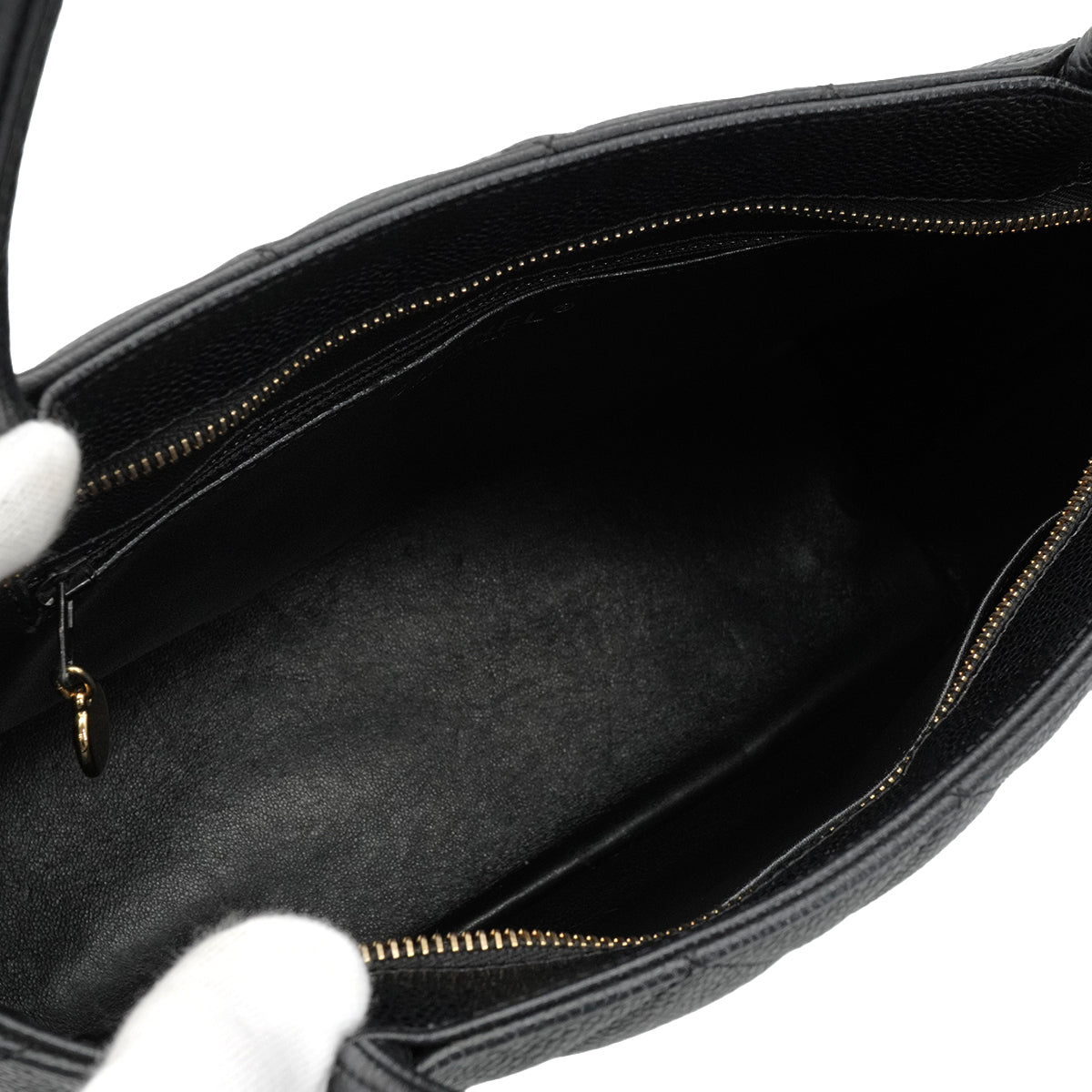 VINTAGE CHANEL MEDALLION TOTE BAG BLACK CAVIAR SKIN GOLD HARDWARE 90343960