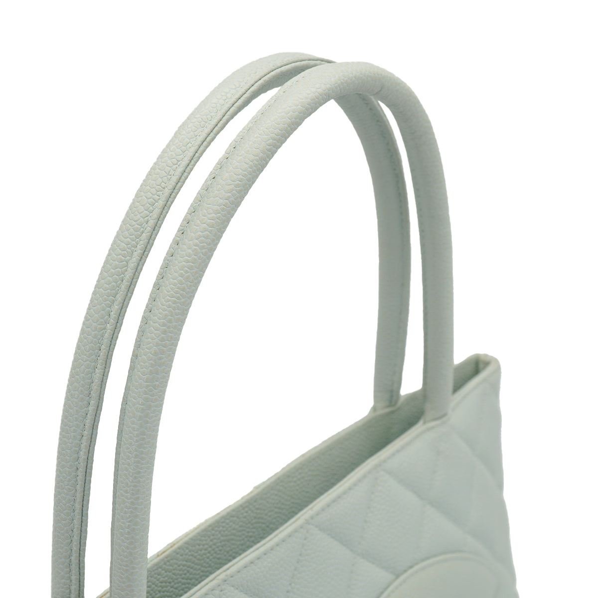 VINTAGE CHANEL MEDALLION TOTE BAG LIGHT BLUE CAVIAR SKIN 90335496