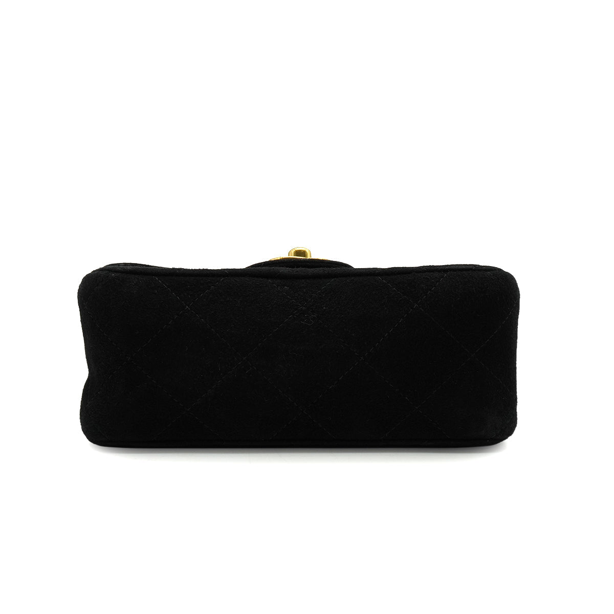 VINTAGE CHANEL MINI MATELASSE CHAIN SHOULDER BAG BLACK SUEDE GOLD HARDWARE 90340486