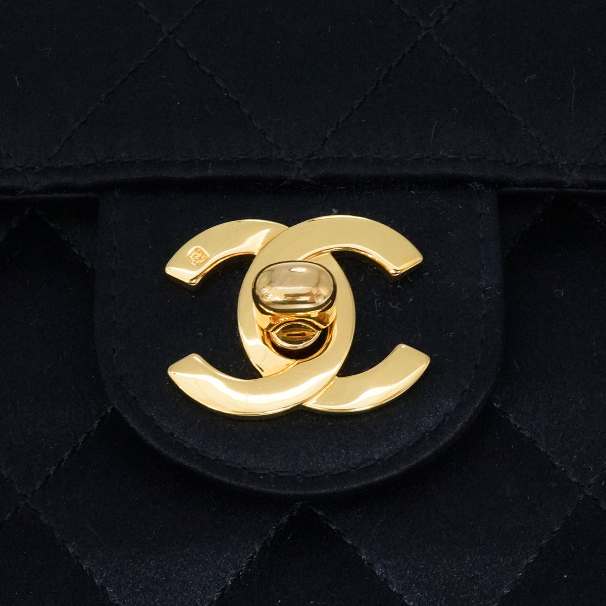 VINTAGE CHANEL MINI SQUARE 17 BIJOU CHAIN SHOULDER BAG BLACK SATIN GOLD HARDWARE 90343979