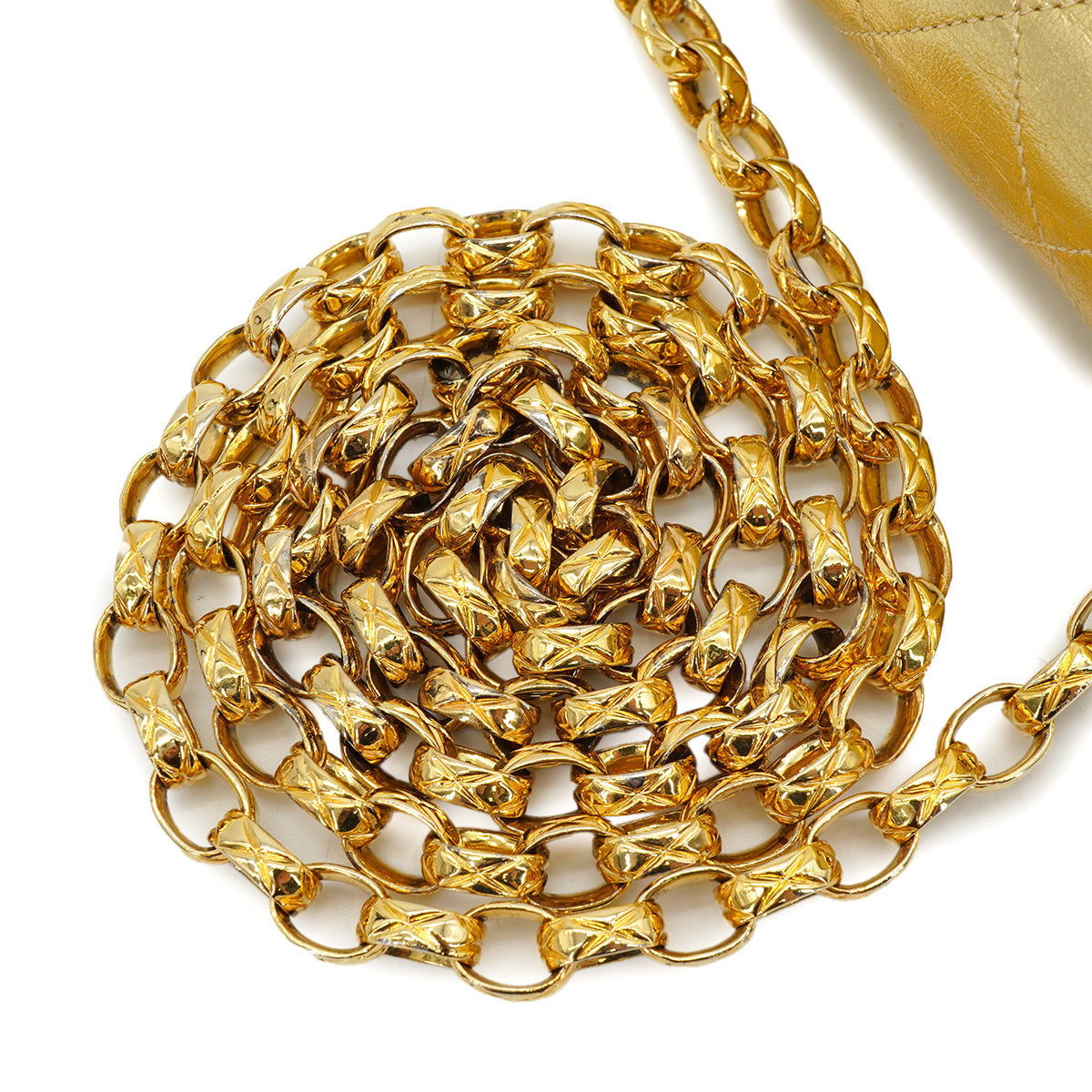 VINTAGE CHANEL MINI SQUARE 17 BIJOU CHAIN SHOULDER BAG GOLD LAMB SKIN GOLD HARDWARE 90339657