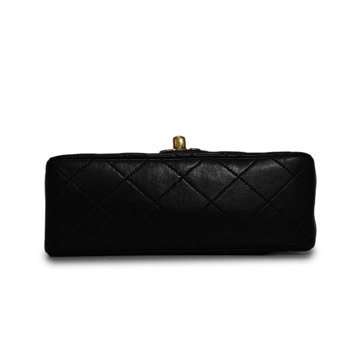 VINTAGE CHANEL MINI SQUARE 17 CHAIN SHOULDER BAG BLACK LAMB SKIN GOLD HARDWARE 90346134
