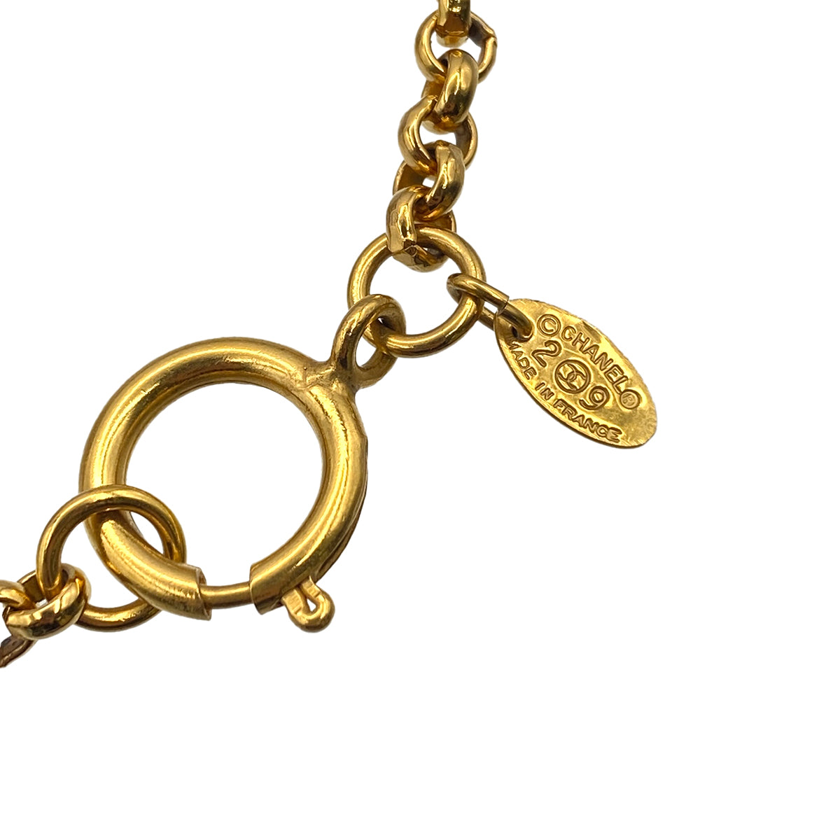 VINTAGE CHANEL NECKLACE BIG COCOMARK GOLD ACCESSORY 29 90327997