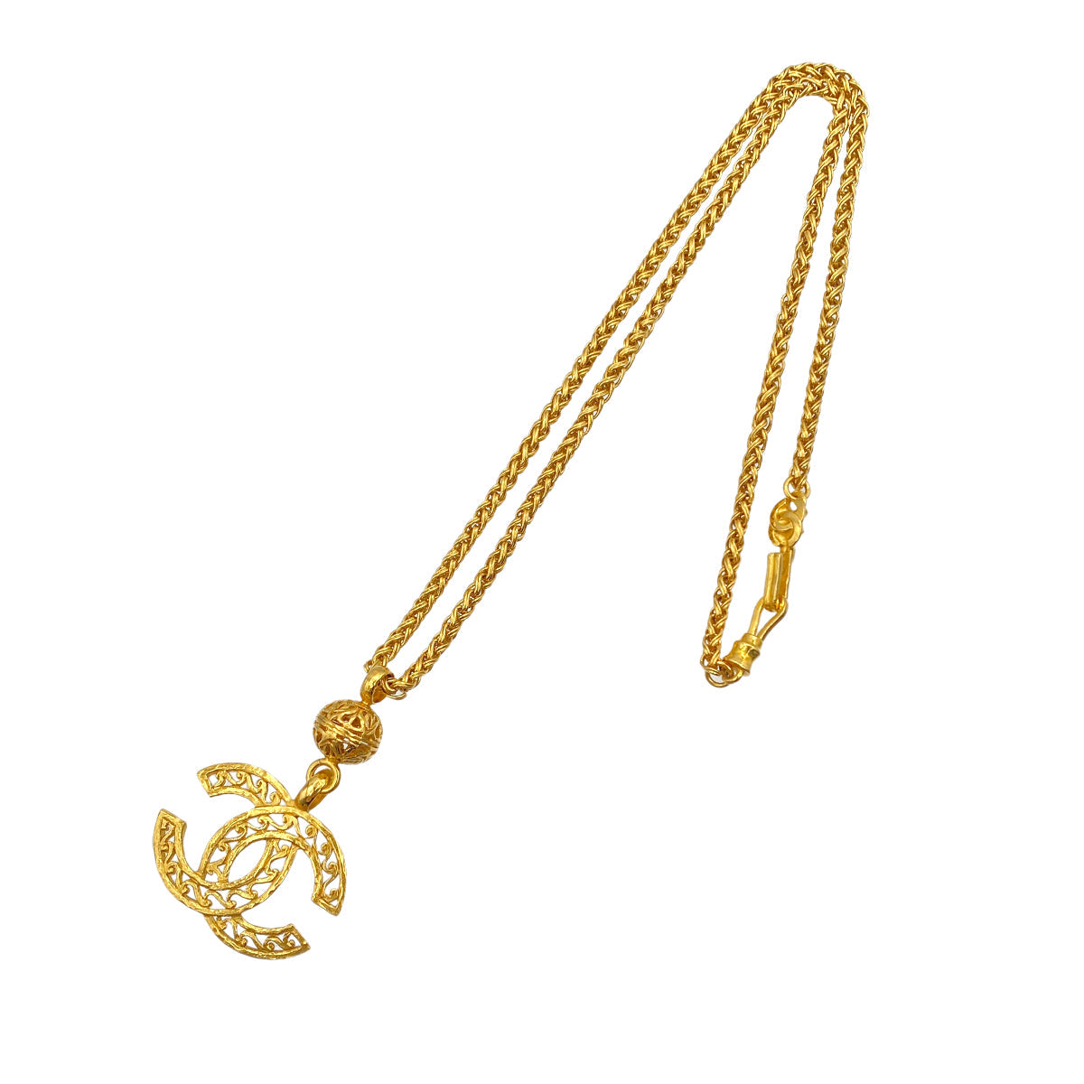 VINTAGE CHANEL NECKLACE COCOMARK GOLD ACCESSORY 95A 90327889