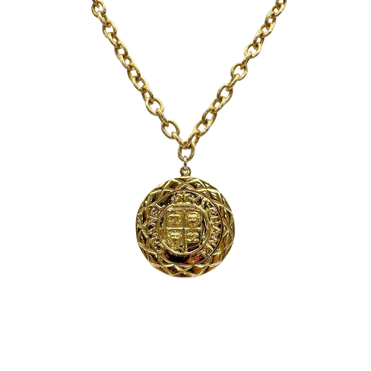 VINTAGE CHANEL NECKLACE COCOMARK LOGO LION GOLD ACCESSORY 90328932