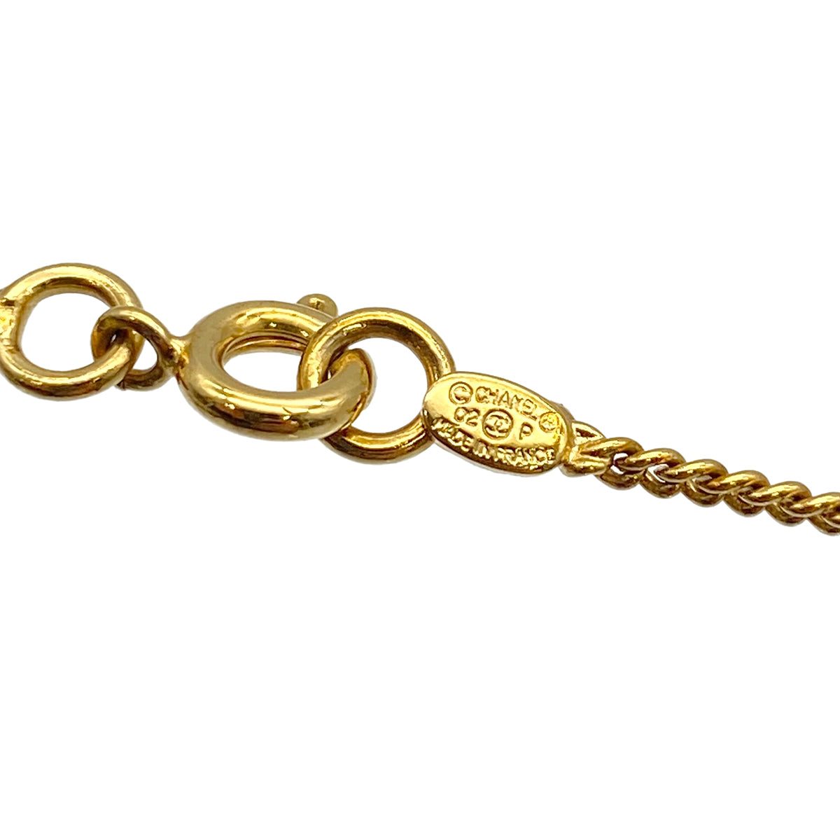 VINTAGE CHANEL NECKLACE COCOMARK RHINESTONE PINK GOLD ACCESSORY 02P 90319663