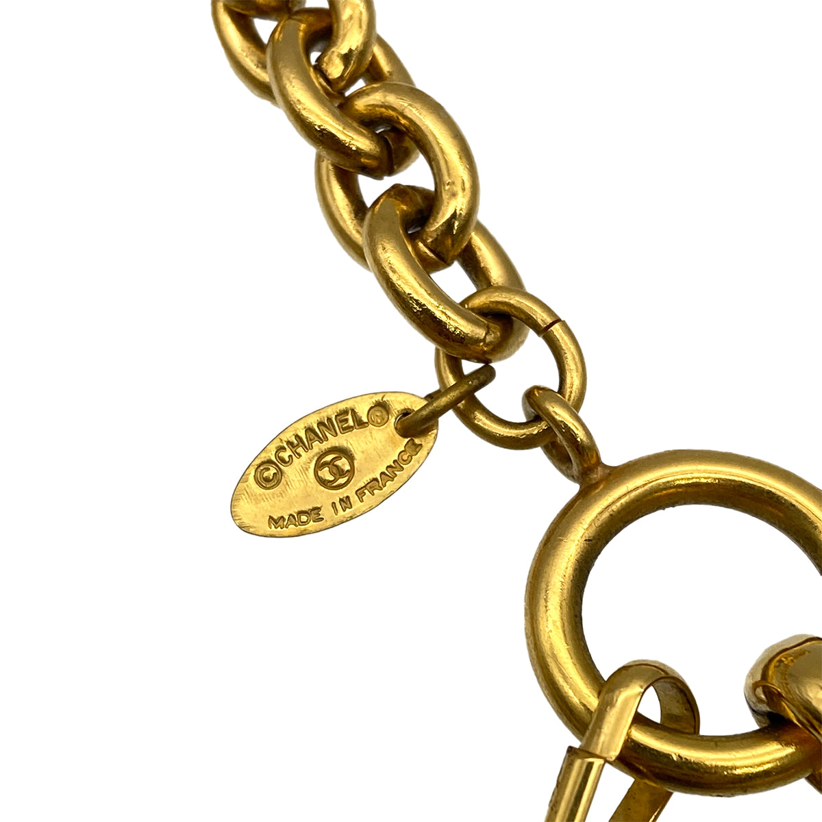 VINTAGE CHANEL NECKLACE MATELASSE COCOMARK GOLD ACCESSORY 90319665