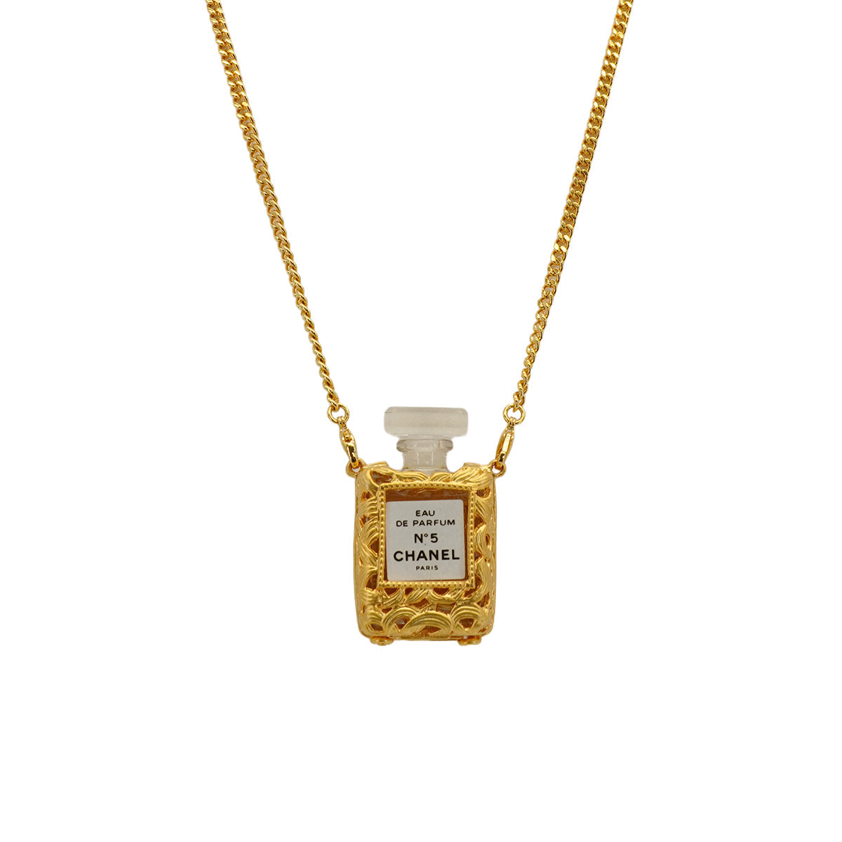 VINTAGE CHANEL NECKLACE PERFUME NO.5 GOLD ACCESSORY 90334238