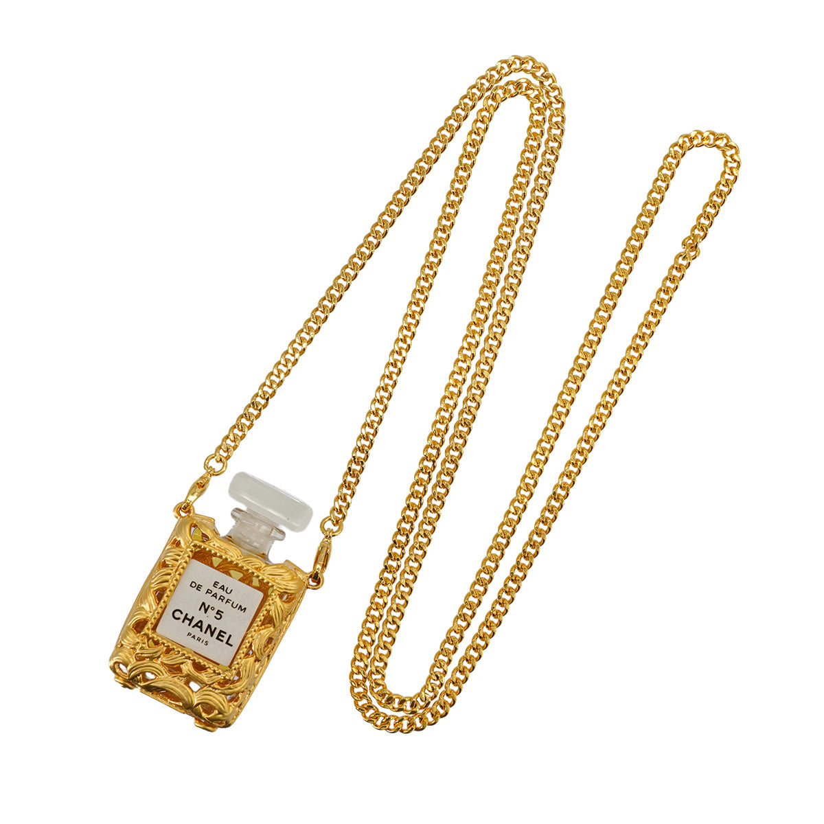 VINTAGE CHANEL NECKLACE PERFUME NO.5 GOLD ACCESSORY 90334238