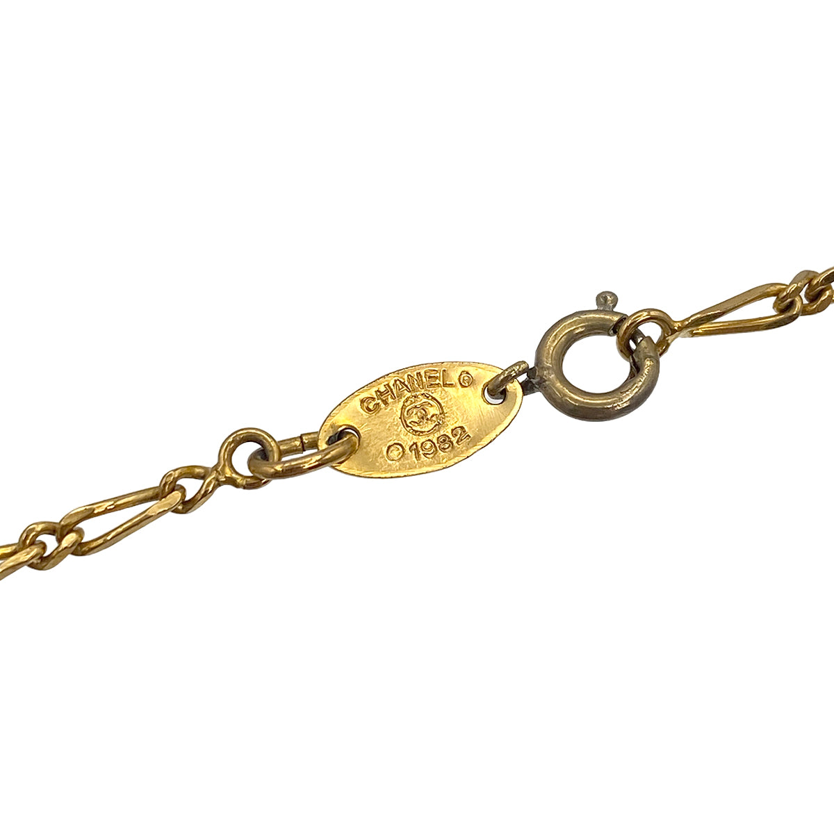 VINTAGE CHANEL NECKLACE RHINESTONE COCOMARK GOLD ACCESSORY 90321135