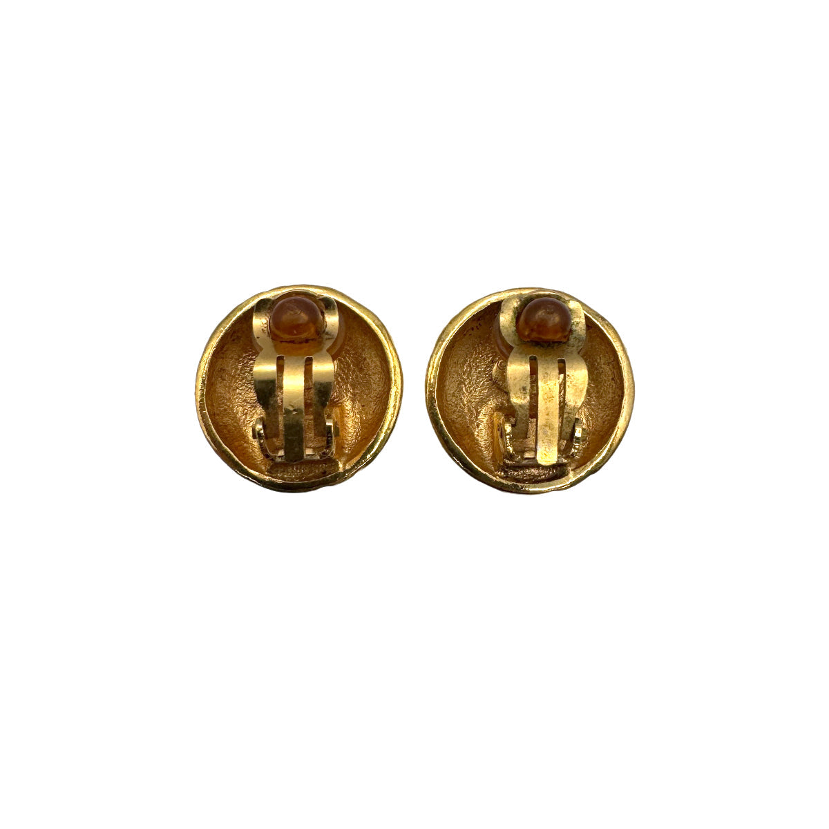 VINTAGE CHANEL ROUND EARRINGS COCOMARK GOLD ACCESSORY 96A 90323109