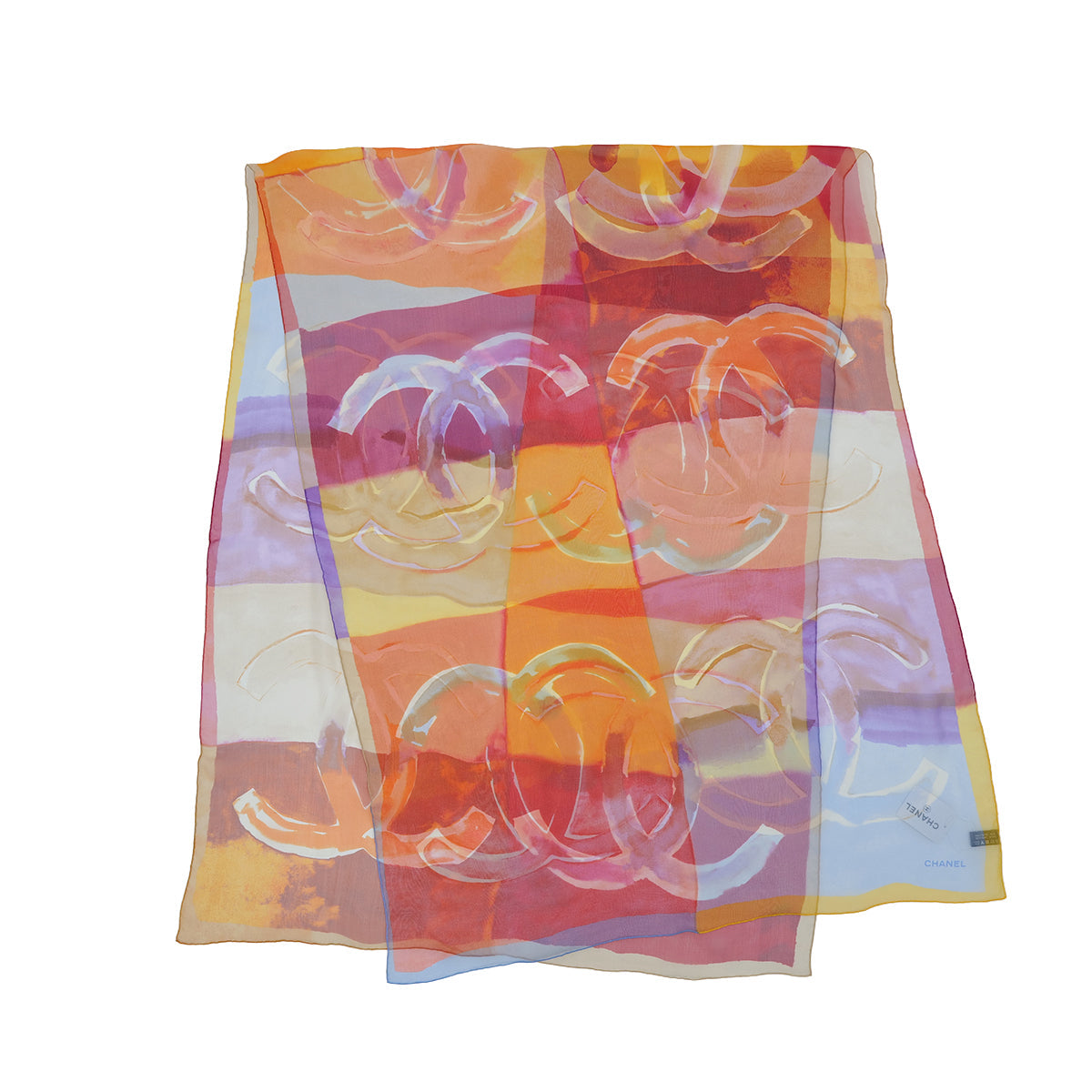 VINTAGE CHANEL SCARF COCOMARK MULTICOLOR SILK 90319721