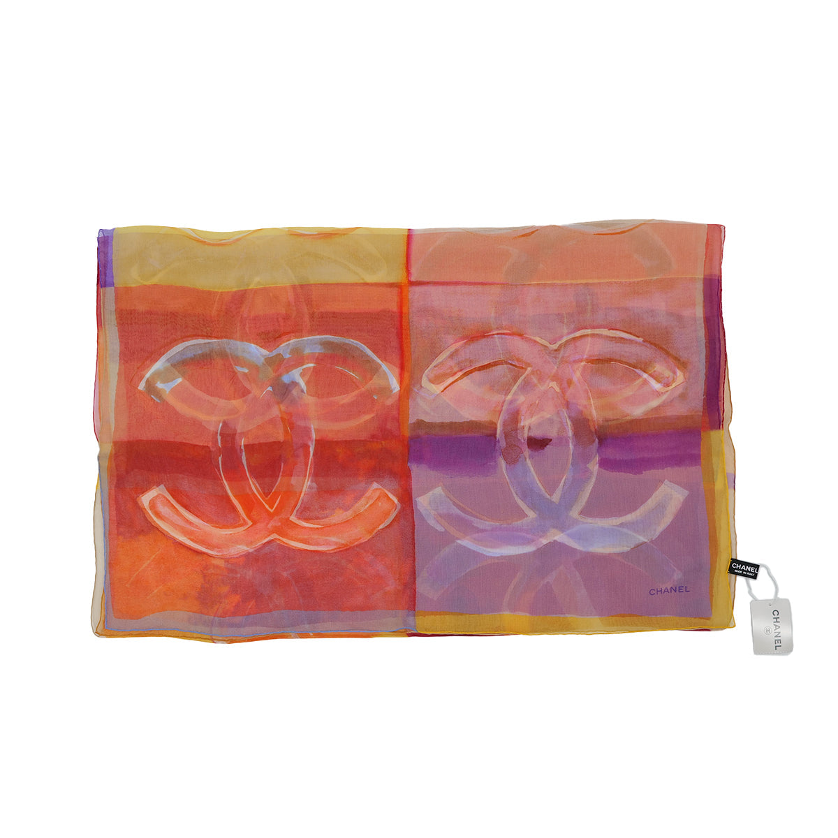 VINTAGE CHANEL SCARF COCOMARK MULTICOLOR SILK 90319721