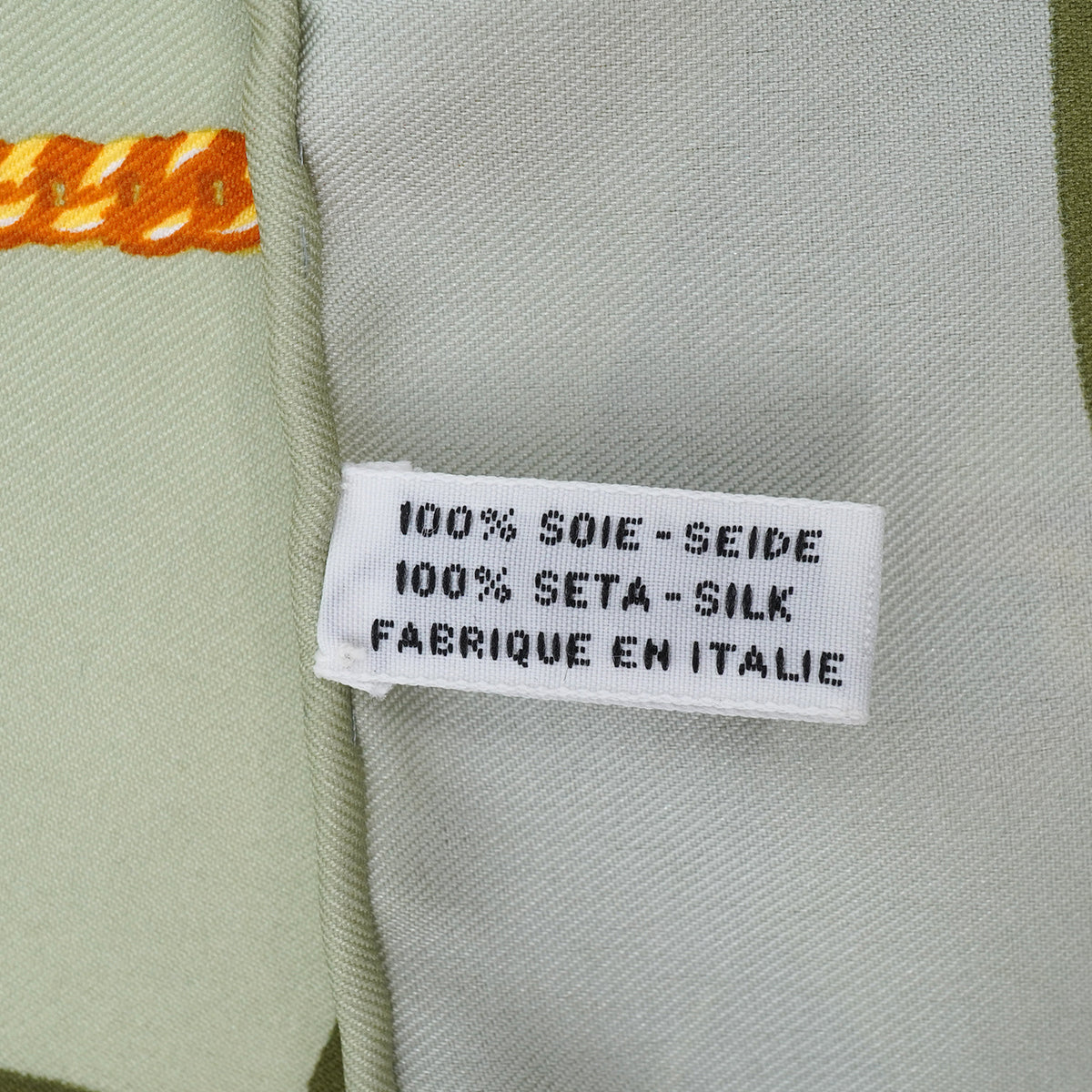 VINTAGE CHANEL SCARF MADEMOISELLE LOGO GREEN SILK 90340389