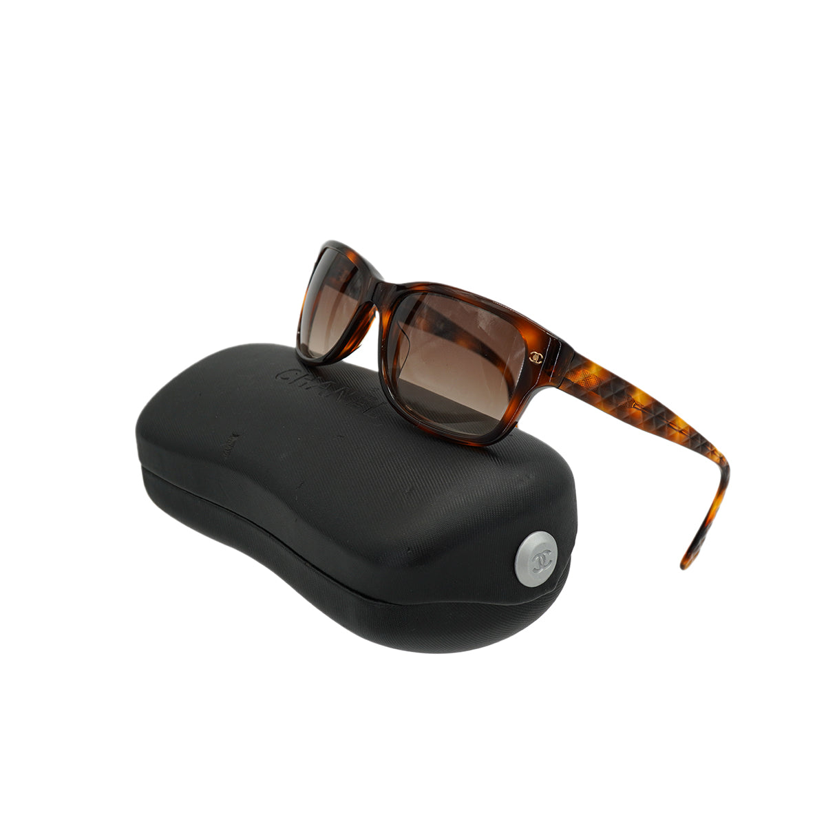 VINTAGE CHANEL SUNGLASSES COCOMARK MATELASSE TORTOISESHELL BROWN EYEWEAR 90339434