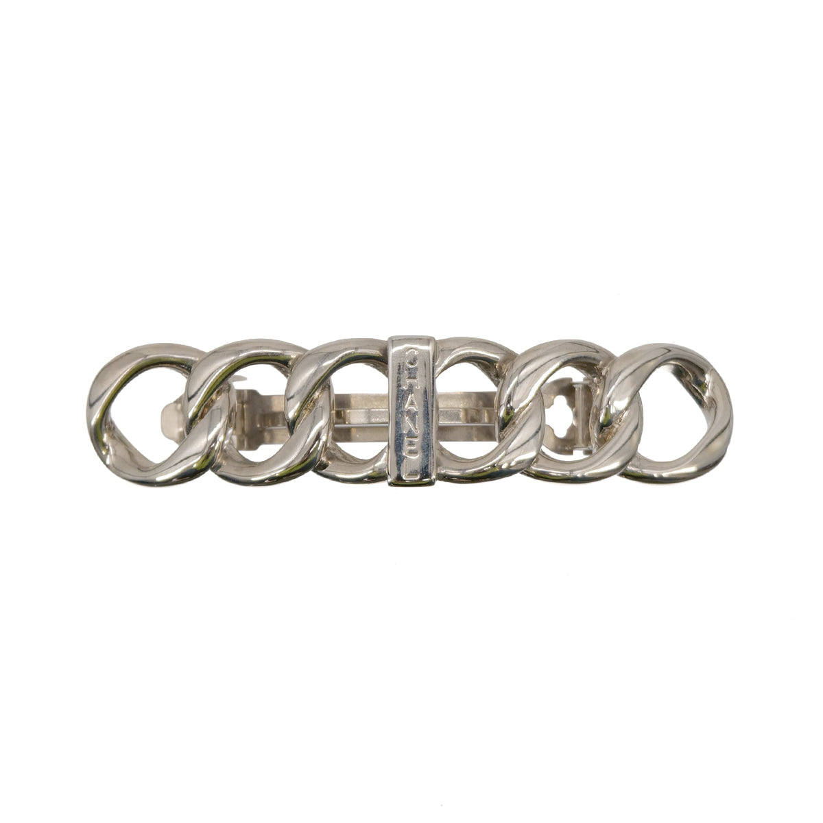 VINTAGE CHANEL VALLETTA LOGO SILVER HAIR ACCESSORY 98A 90313534