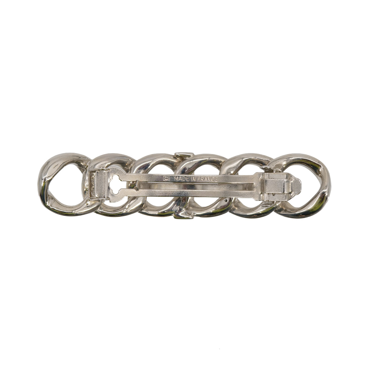VINTAGE CHANEL VALLETTA LOGO SILVER HAIR ACCESSORY 98A 90313534