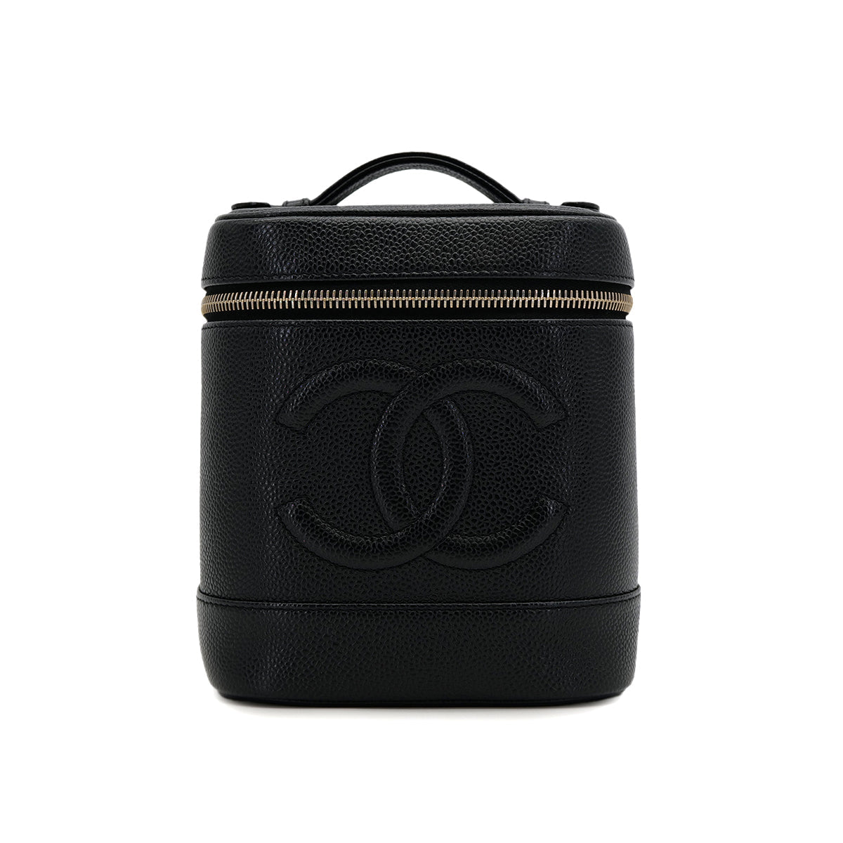VINTAGE CHANEL VANITY HAND BAG BLACK CAVIAR SKIN 90319914