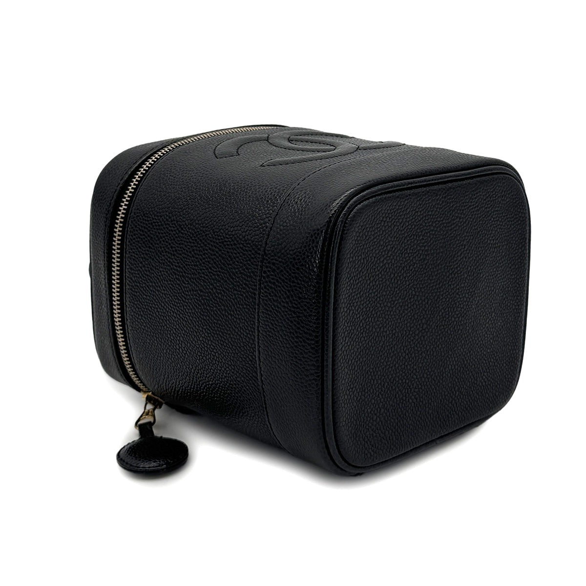 VINTAGE CHANEL VANITY HAND BAG BLACK CAVIAR SKIN 90319914