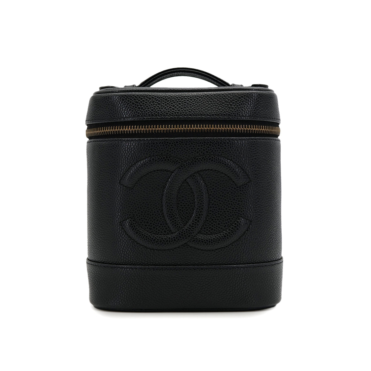 VINTAGE CHANEL VANITY HAND BAG BLACK CAVIAR SKIN 90319915