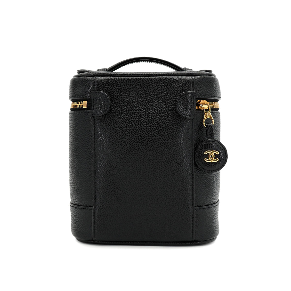 VINTAGE CHANEL VANITY HAND BAG BLACK CAVIAR SKIN 90326631