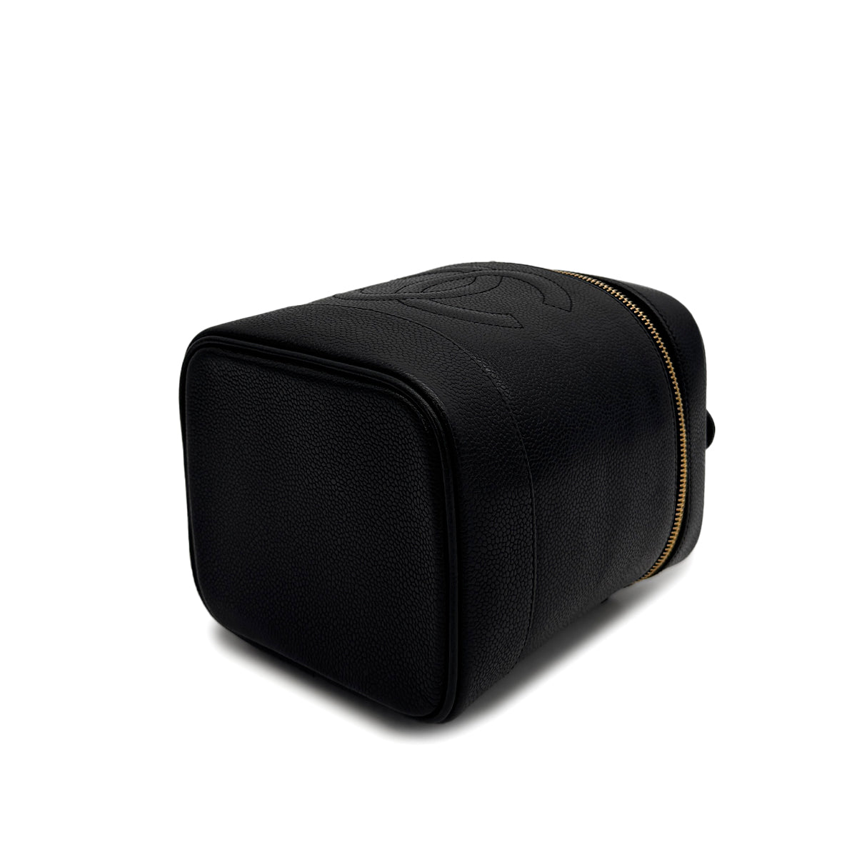 VINTAGE CHANEL VANITY HAND BAG BLACK CAVIAR SKIN 90313400