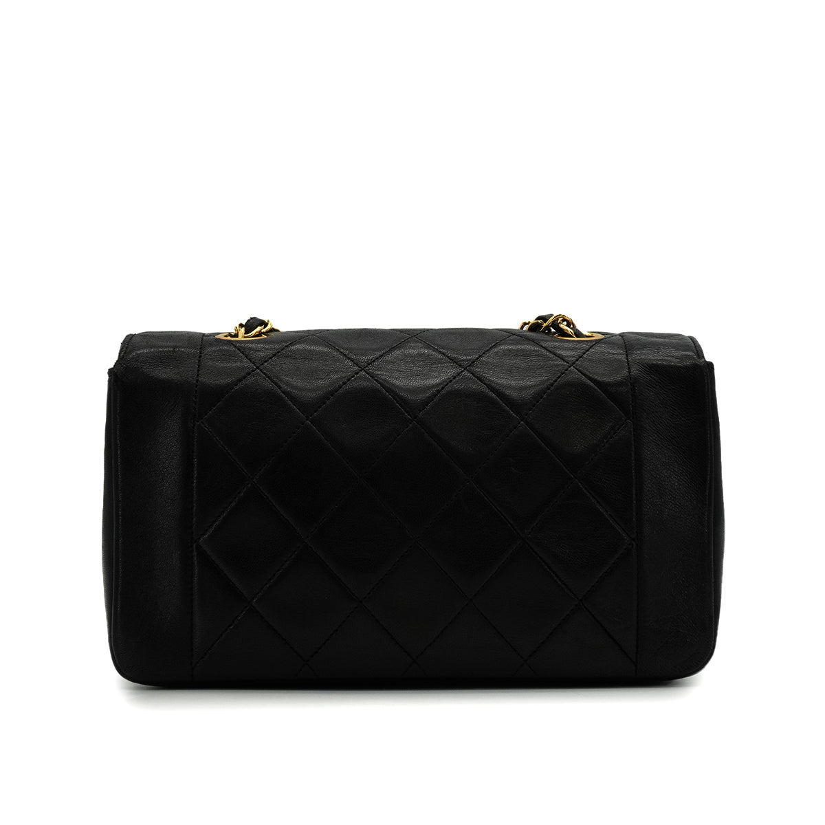 VINTAGE CHANEL MATELASSE CHAIN SHOULDER BAG BLACK LAMB SKIN GOLD HARDWARE 90343982