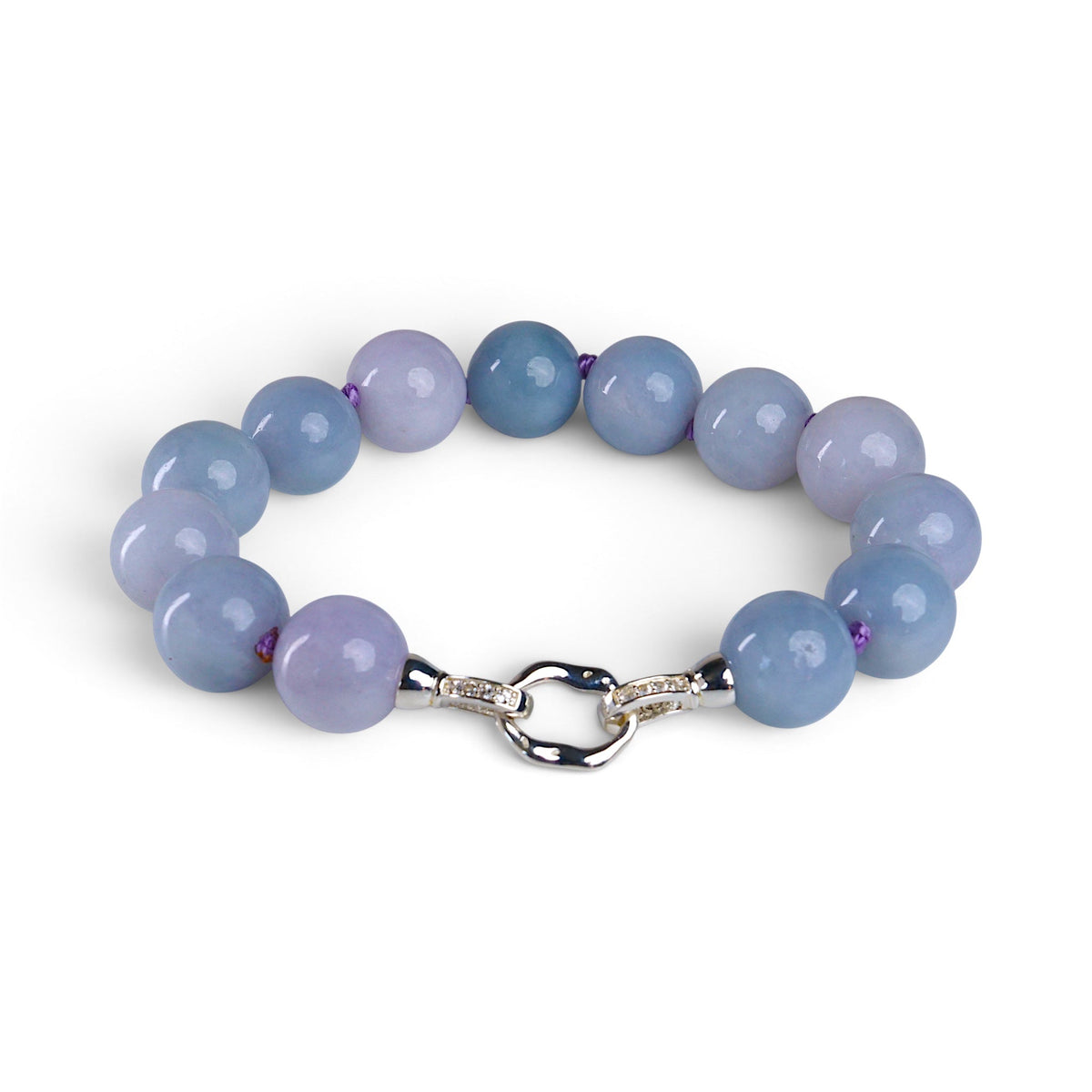 VXDN71 Type A Burmese Lavender Green Bracelet 13mm Beads