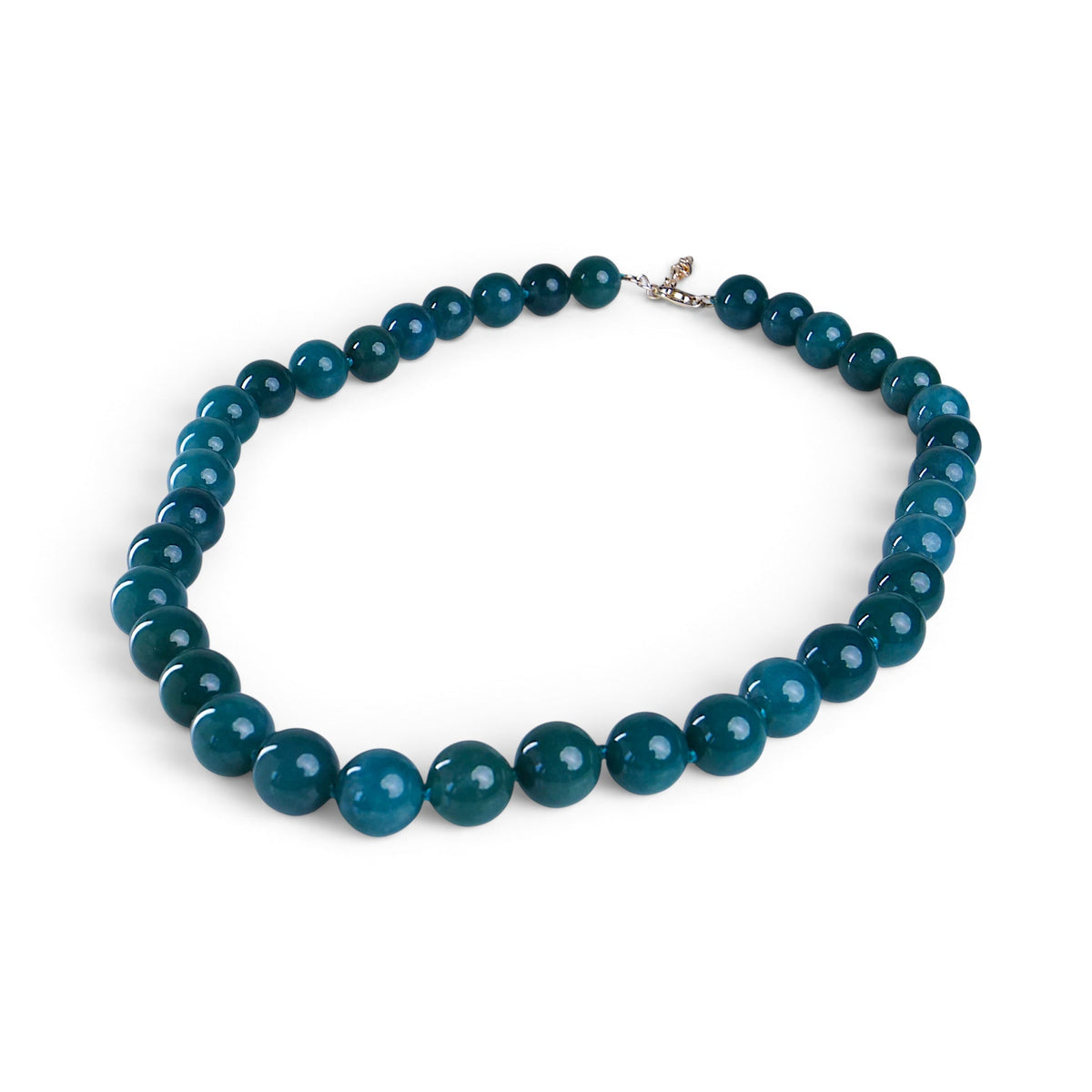 WBDN40 Type A Blue Jadeite 13mm Beaded Necklace