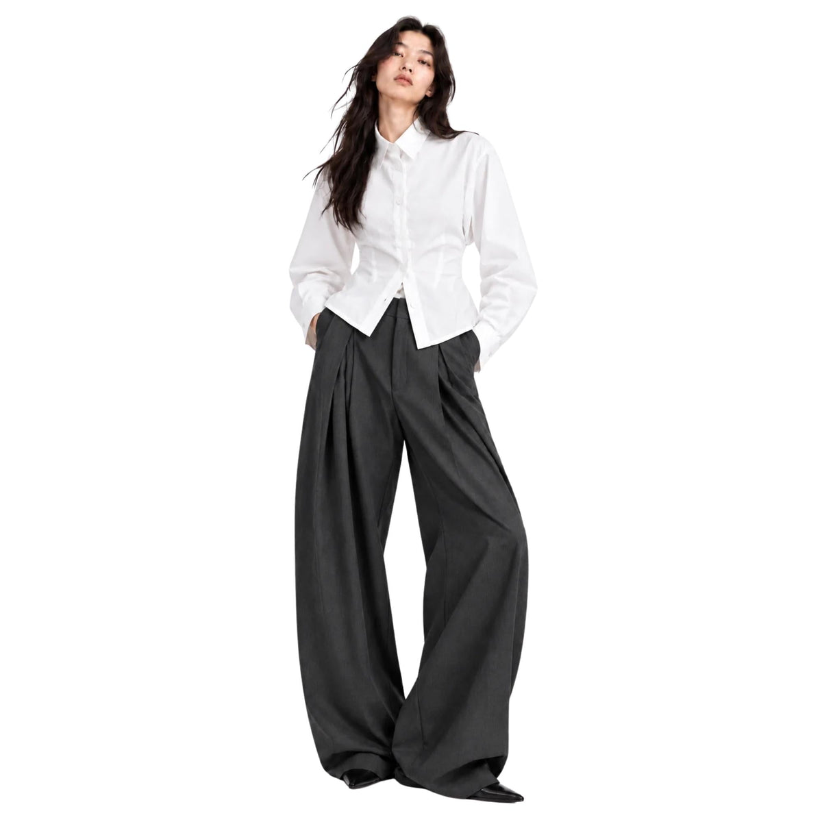 WIDE FRONT PLEATED TROUSERS بنطلون “LIDIA”