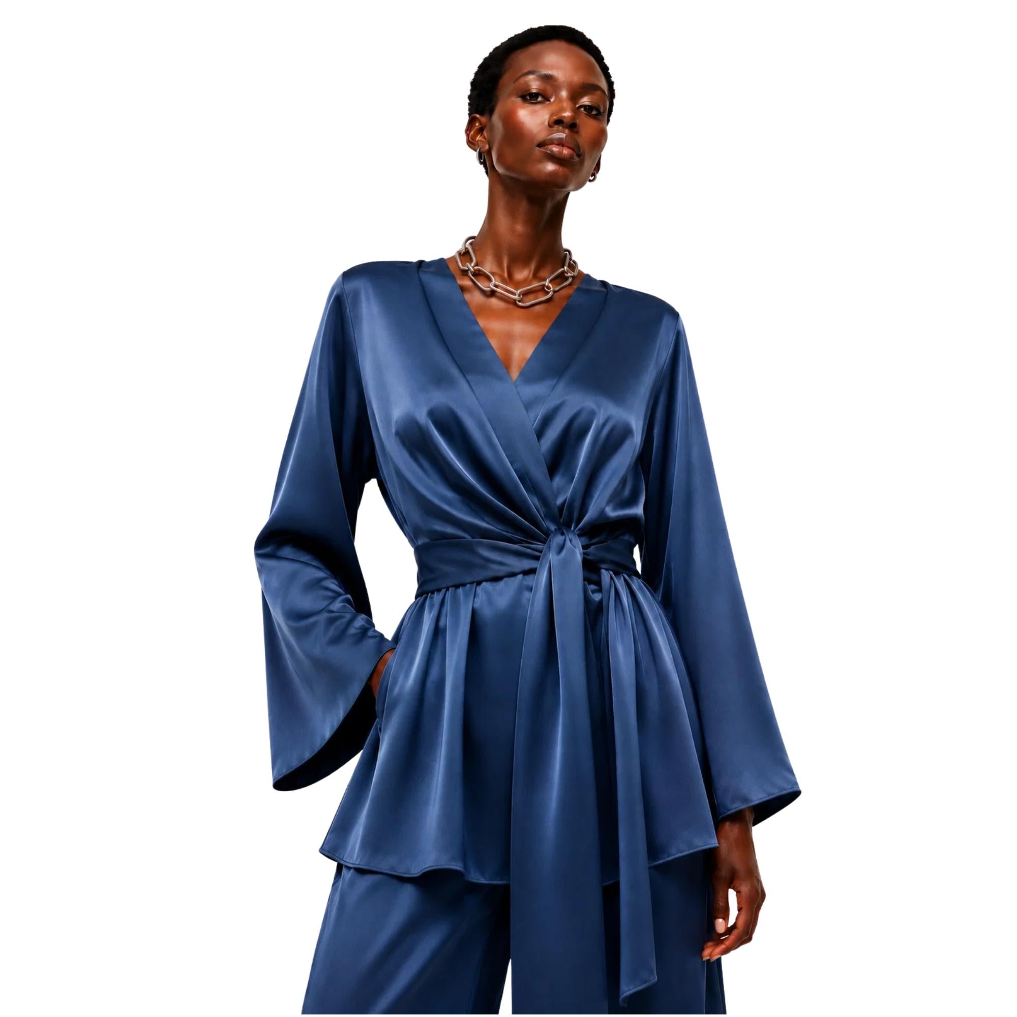 WRAP-TIE BLOUSE (قميص) “SORREL”