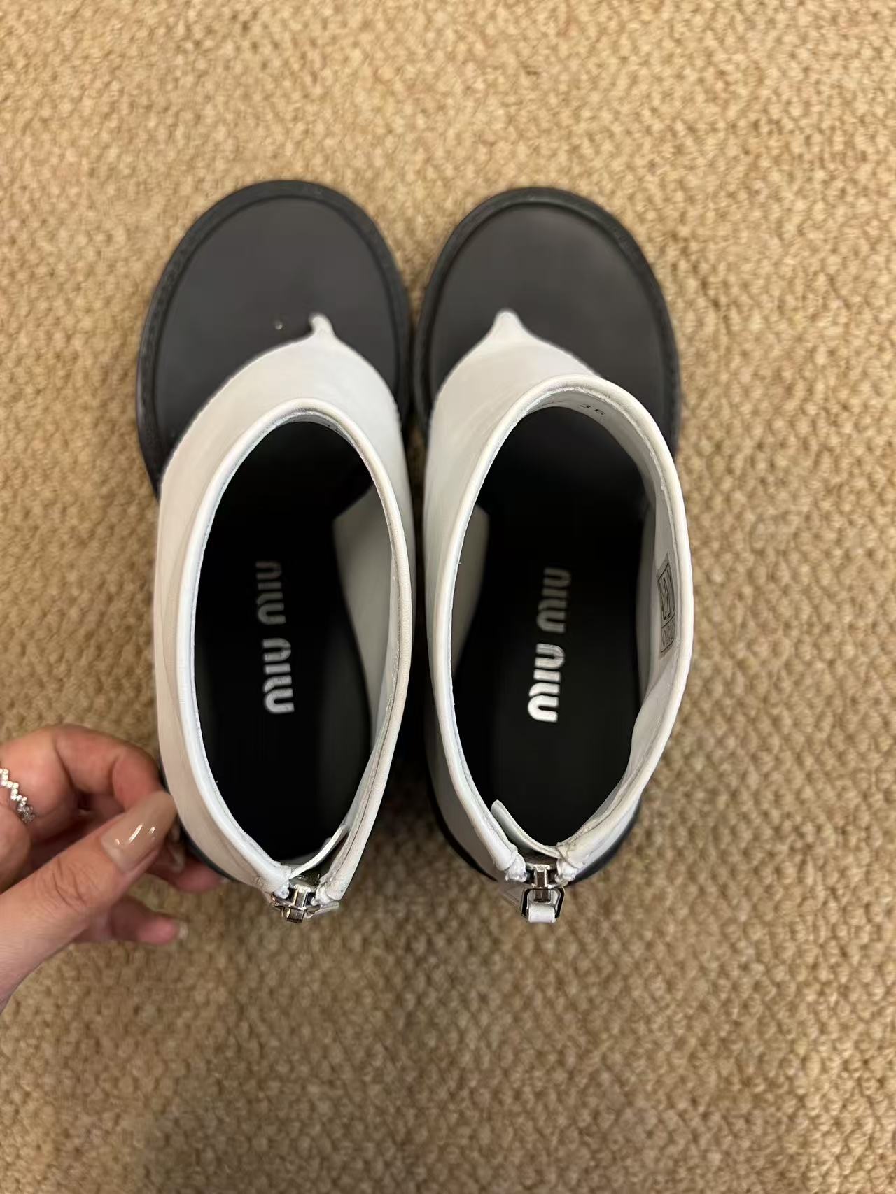 Size 36 - Miu Miu Leather thong ankle boots