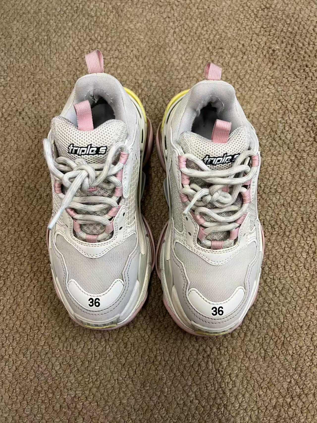 Balenciaga Triple S Women’s Sneakers White Pink Grey