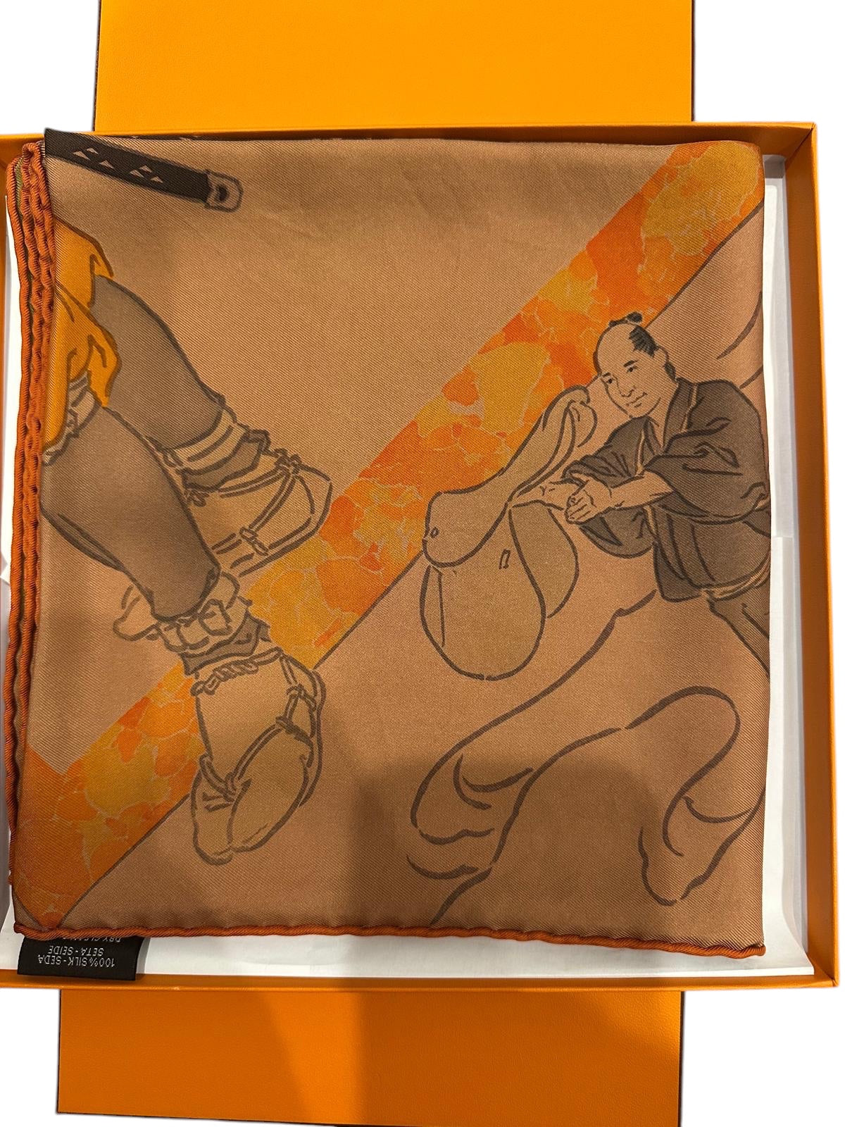 30. Hermes Chinese Picture Silk Scarf