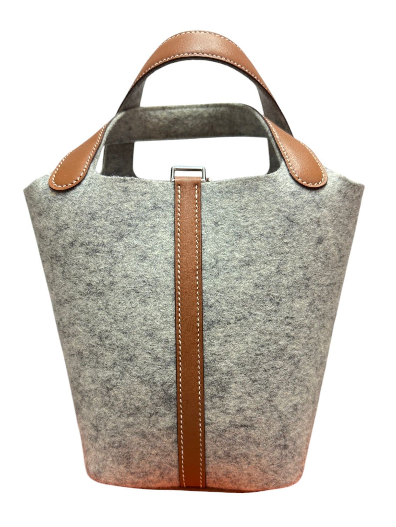 Hermes Picotin 18 Grey Felt & Gold Swift with PHW